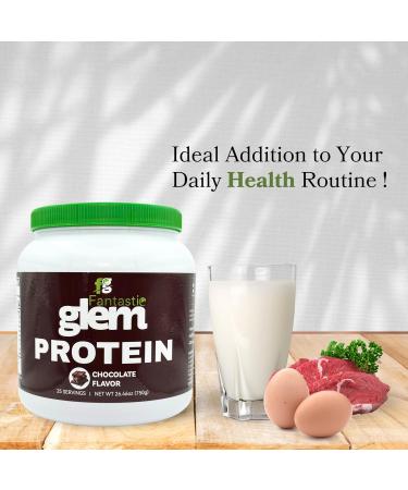 Fantastic Glem Chocolate Protein Powder Support Muscle Growth Recovery and Sustained Energy - GMO Soy Gluten and Sugar Free 20g of Protein per Serving - 25 Servings 750g - Buy Online on GoSupps.com