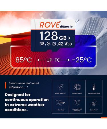 ROVE Ultimate 128GB Micro SDXC Memory Card with USB 3.2 Type C Card Reader - 170MB/s C10 U3 V30 4K A2 for Dash Cam, Android Devices, Tablets & Games - Buy Online on GoSupps.com