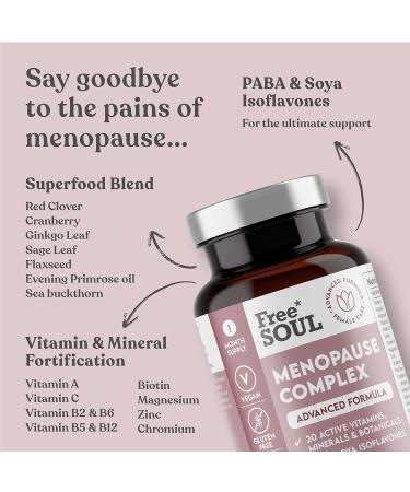 Menopause Supplement for Women - High Strength Support - 20 Active Ingredients- 1 Month Supply - Gluten Free - Free Soul - Buy Online on GoSupps.com