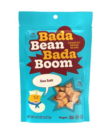 Bada Bean Bada Boom - Plant-Based Protein, Gluten Free, Vegan, Crunchy Roasted Broad (Fava) Bean Snacks, 100 Calories per Serving, Sea Salt, 4.5 Ounce (Pack of 12) Salted 4.5 Ounce (Pack of 12)