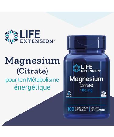 Life Extension Magnesium Citrate 100mg 100 Vegan Gluten Free Vegetarian Soy-Free Non-GMO - Buy Online on GoSupps.com