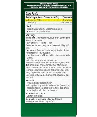Excedrin Tension Headache Relief Caplets - 100 Count, Head, Neck, and Shoulder Pain Relief - Buy Online on GoSupps.com