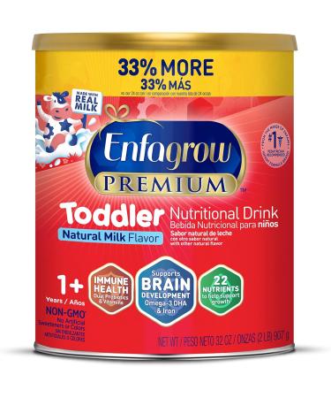 Enfagrow NeuroPro Omega 3 DHA Prebiotics Non-GMO Toddler Nutritional Milk Drink, Natural Milk Flavor Powder, 32 Oz, Can Toddler 32oz - Buy Online on GoSupps.com