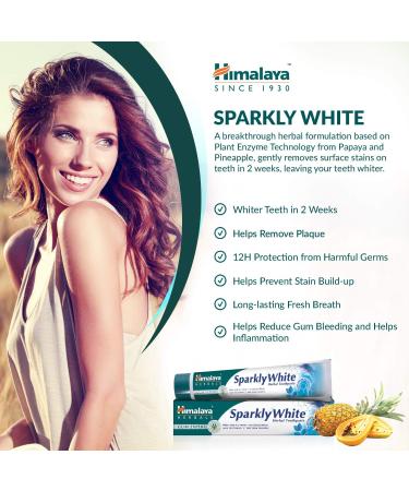 Himalaya Sparkling White Gum Herbal Toothpaste - Mint 75ml (Pack of 3) | International Shipping Available - Buy Online on GoSupps.com