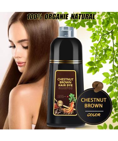 Hair Dye Shampoo 3 in 1 - Herbal Chestnut Brown Color Shampoo for Men & Women | Gray Coverage 500ml - International Shipping Available - Buy Online on GoSupps.com