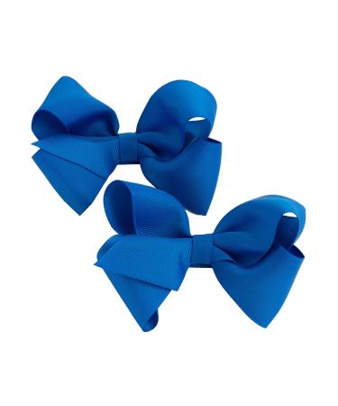 GIZZY Girls Two Piece Royal Blue Bows Hair Clip Set.