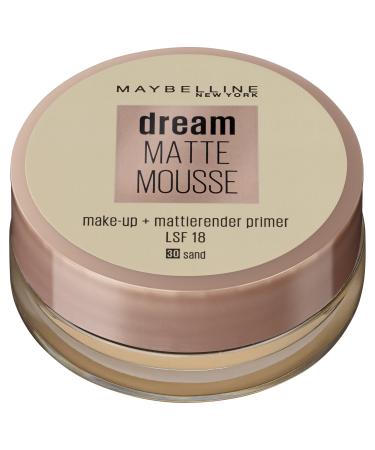 Maybelline New York Make-up Dream Matte Mousse Sand 30 / make-up in a skin color tone with a matt finish 1 x 18 ml no. 30 sand 18 ml (1 Pack)