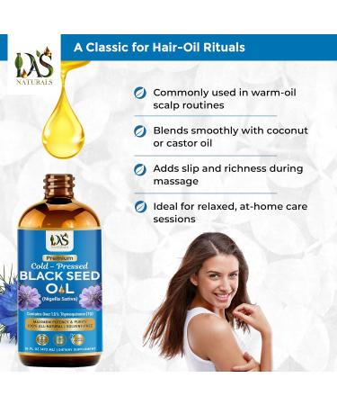 DAS NATURALS Premium Black Seed Oil | Rich in Thymoquinone & Omega 3 6 9 | Cold-Pressed Black Cumin Nigella Sativa | 16 fl oz - Buy Online on GoSupps.com