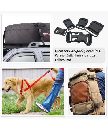 EesTeck 2 Set 1.5 Inch Flat Dual Adjustable Plastic Quick Side Release Plastic Buckles and Tri-glide Slides for Luggage Straps Pet Collar Backpack Repairing (Black  Fit For 1.5/38mm Webbing Straps) 1.5"-2 Pack - Buy Online on GoSupps.com