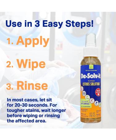 Orange-Sol De-Solv-It Citrus Solution - Powerful Odor & Stain Remover for Fabric Wood & Glass - 4-Oz | Buy Internationally - Buy Online on GoSupps.com