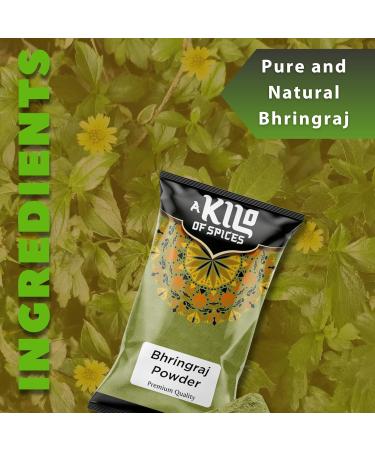 A Kilo of Spices Poudre Bhringraj 1 kg | Eclipta Alba | Fausse marguerite | Nourrit le cuir chevelu am liore la croissance des cheveux et stimule la brillance des cheveux | Aide pr venir la perte 1 kg (Lot de 1) - Buy Online on GoSupps.com