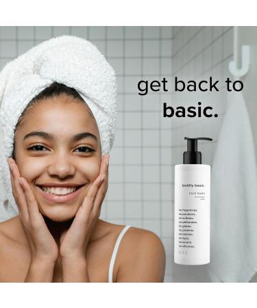 Boldly Basic Fragrance Free Face Wash - Gentle Facial Cleanser on Sensitive Skin - Unscented - Dermatologist Tested - No Sulfates Parabens or Gluten - Non Comedogenic and Hypoallergenic - Buy Online on GoSupps.com
