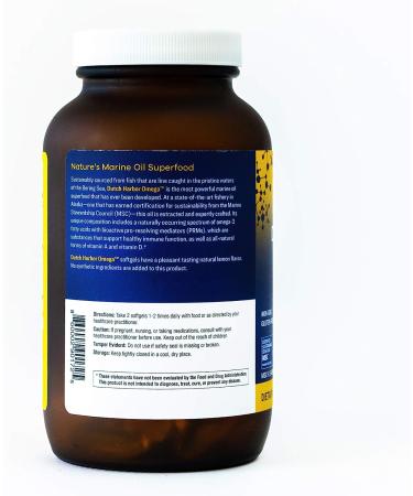 Dutch Harbor Omega | Omega 3 Fish Oil Supplement | 120 Softgels 60-Day Supply Lemon Flavor | Alaskan Cod Liver Fish Oil with DPA, DHA & EPA - Buy Online on GoSupps.com