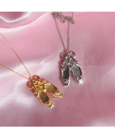 Oralgos Fashionable Ballet Shoe Trailer Necklace for Women - Trendy Dance Choker Wedding & Party Jewelry Silver Birthday Gift Accessory - Buy Online on GoSupps.com