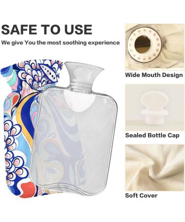 Buy Naanle Colorful Hot Water Bottle - Abstract Flower Cover for Pain Relief & Warmth | 1L Transparent Design for Back Hand & Neck Therapy - Buy Online on GoSupps.com
