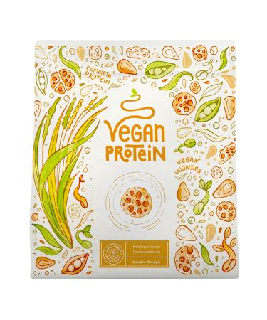Vegan's protein powder - 600g cookie Dough protein powder - 21g protein (on 30g) - Premium quality vegan protein shake - whey replacement - from soy rice peas sunflower & pumpkin seeds