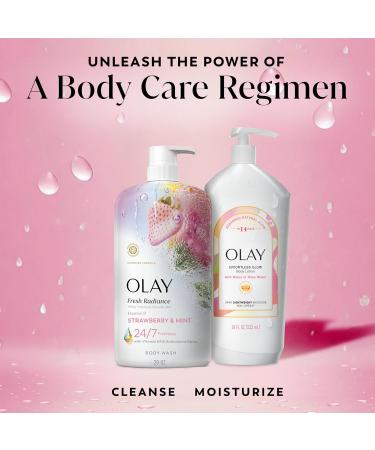 Olay Body Wash for Women Fresh Radiance 24/7 Skin-Loving Freshness Visibly Radiant Plant Based Cleansers Vitamin B3 & Antioxidant Blend For All Skin Types Strawberry & Mint Scent 29 fl oz - Buy Online on GoSupps.com