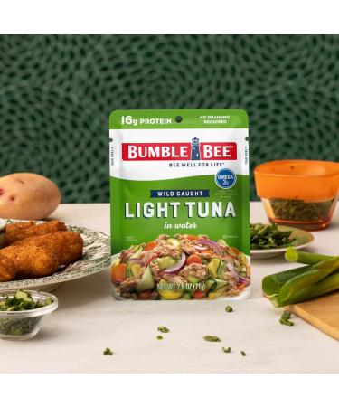 BUMBLE BEE Premium Light Tuna Pouch in Water 12-Pack - High Protein Keto Snack, Gluten Free, Ready to Eat 2.5oz Pouch - Buy Online on GoSupps.com