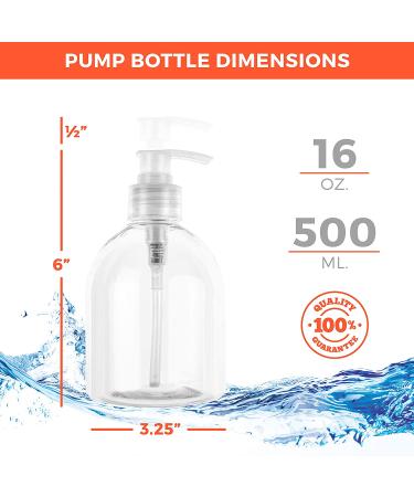 16oz Pump Bottle for Soap, Shampoo, Dishwashing Liquid, Oil, Cleaning Solutions - Leak-Free, BPA-Free, Refillable - Perfect for Cosmetics - Buy Online on GoSupps.com