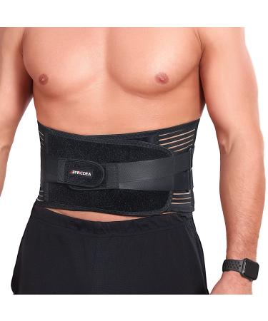 Bynccea back support belt for men and women relief from back pain breathable back band for heavy lifting lumbar pest belts for herniated disc sciatica scoliosis L (95-115cm)