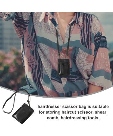 VALICLUD Scissor Pouch PU Leather Hairdressing Tools Storage Bag Salon Barber Hair Stylist Waist Pouch with Adjustable Belt for Combs Shears Black - Buy Online on GoSupps.com