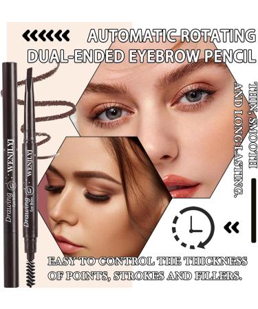 3 Pcs Waterproof Eyebrow Pencil Longwearing Eyebrow Pen Makeup with Brush Smudge Proof Brow Pen Eye Brow Pencils for Women Daily Eye Makeup (Dark Coffee) Dark Brown - Buy Online on GoSupps.com