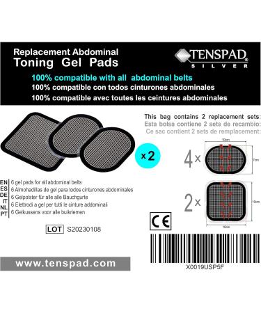 TENSPAD SILVER Replacement Pads for Slendertone Devices | Compatible with Slendertone ABS | International Shipping - Buy Online on GoSupps.com