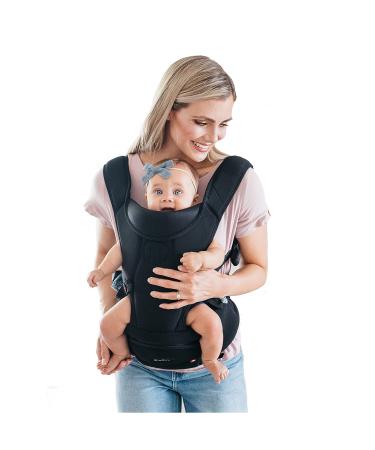 MiaMily Hipster Essential Hip Seat Baby Carrier with 3 Carry Positions incl. Ergonomic Forward-Facing, Built-in Storage, Adjustable Waist Belt, for Babies and Toddlers from 4m to 4y, Black