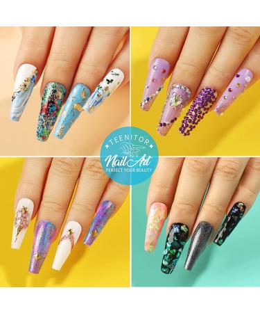Teenitor Professional Nail Decoration Set - Nail Foil, Rhinestones, Flakes, Gems, Studs, and Glitters for Stunning Nail Art - Buy Online on GoSupps.com