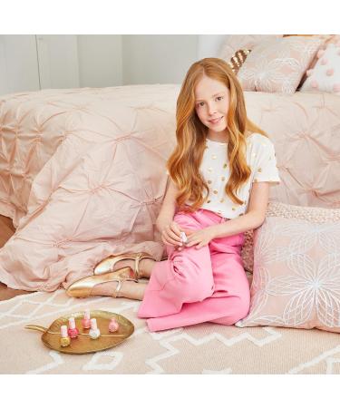 Three Cheers for Girls Pink & Gold Hexagon Shimmer Nail Polish Set - 5 Pack Non-Toxic Kit for Kids & Teens, Ages 8 - Buy Online on GoSupps.com