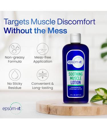 Epsom-It Soothing Muscle Magnesium Lotion Epsom Salt Topical Cream with Arnica and Magnesium Sulfate - Designed for Muscle Stiffness Leg Cramps Feet Knees and Achy Feet - 8.0 oz 8 Fl Oz (Pack of 1) - Buy Online on GoSupps.com