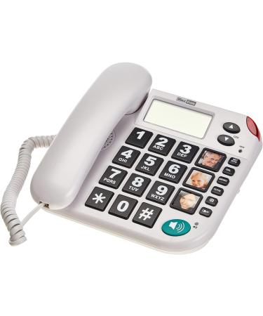 Maxcom KXT480BB UK Big Button Corded Phone with LCD Display and Photo Memory Buttons - White - Buy Online on GoSupps.com