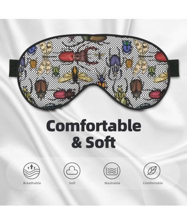 Bright Insects Sleep Mask | Adjustable Double-Sided Eye Mask | Soft Sleeping Eye Covers to Reduce Eye Edema & Perfect Shading for Travel & Home - Buy Online on GoSupps.com