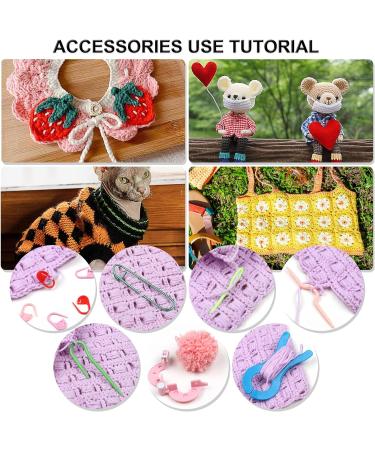 Aeelike Crochet Starter Kit for Beginners - 59pcs with Yarn, Hooks, Needles, and Storage Case - Ideal Crochet Gift - Leopard Print - Buy Online on GoSupps.com