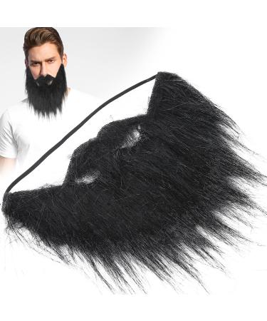 Fake Beards Black Fake Mustache Beard Facial Hair Game Fake Beards for Adults Kids Halloween Makup Parties Party Tools False Beard Mustaches