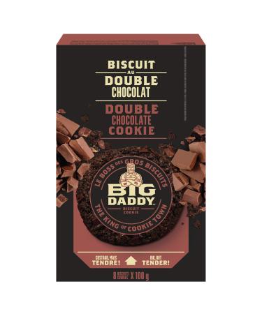 Big Daddy Double Chocolate Cookies Soft & Tender Home-Baked Style Gourmet Cookies Contains 8 Cookies (Individually Wrapped) 800g Double-Chocolate Cookies