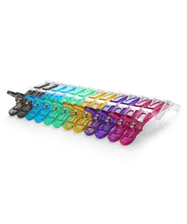 Onedor Transparent Salon Alligator Hair Clips - 12 Pcs Professional Stylist Clips for Haircuts and Styling - Buy Online on GoSupps.com