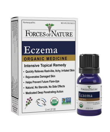 Forces of Nature – Natural, Organic Eczema Care (11ml) Non GMO, No Harmful Chemicals or Steroids –Relieve Dry, Itchy, Red, Irritated Skin while Soothing, Restoring Skin 0.37 Ounce (Pack of 1)