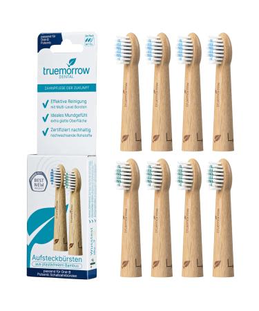 Truemorrow sustainable bamboo sustainable brushes for oral B Pulsonic sound toothbrush |8 pieces |Plastic -free biodegradable handle |Vegan |Medium bristle medium bristle |Colorful