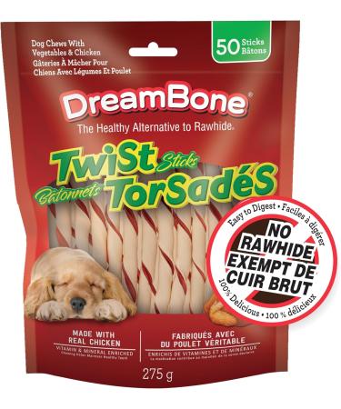 DreamBone Chicken Twist Stick 50ct 10oz 275g 7 Pack - Buy Online on GoSupps.com