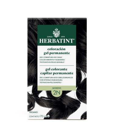 Herbatint Herbatint 2N Brown Permanent Gel Hair Color 170 ml Ammonia Free 100% Grey Coverage for Sensitive Skin with 8 Organic Natural Extracts