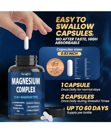 Magnesium Complex for Women and Men 12 in 1 Magnesium Supplement 1000mg of Glycinate Citrate Malate Oxide & More. High Absorption Sleep Support & Stress Relief USA 60 Count (Pack of 1) - Buy Online on GoSupps.com