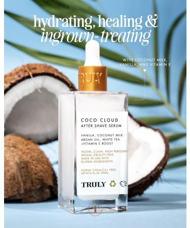Buy Truly Beauty Coco Cloud After Shave Serum - Alleviates Dryness & Ingrowns with Argan Oil Vanilla & Coconut - 3 Fl Oz - International Shipping Available - Buy Online on GoSupps.com