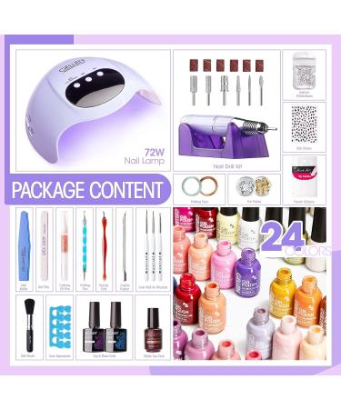 Gellen Gel Nail Polish Kit with UV Light, Nail Drill & 24 Colors Christmas Gel Polish - 72W Nail Dryer & Professional Nail Art Decorations - Manicure Tools for Home/Salon DIY Set - Buy Online on GoSupps.com