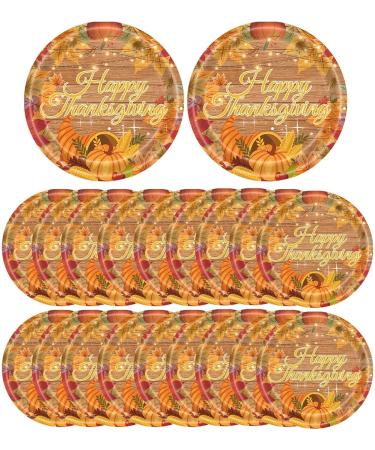 Fall Tableware Set - Fall Thanksgiving Party Paper Supplies | Autumn Non-Reusable Tableware Set Pumpkin Sunflower Maple Leaves Paper Dinnerware Serve 20 for Autumn Thanksgiving 7 Inch Tray - Buy Online on GoSupps.com