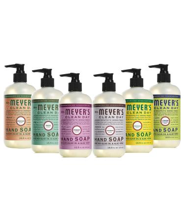 Mrs. MEYER'S New 6 Scent Variety Pack, 1 Peony, 1 Geranium, 1 Honeysuckle, 1 Basil, 1 Lavender, 1 Lemon Verbena, 6 CT Blooming Garden Classics 12.5 Fl Oz (Pack of 6)