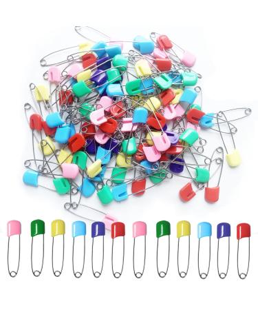 100 Pieces Diaper Pins 2.2 inch Baby Safety Pins Long Plastic Head Safety Pin with Locking Closures Plastic Head Cloth Diaper Pins Stainless Steel Nappy Pins Plastic Head Safety Pin