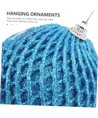 Zerodeko 3pcs Christmas Foam Ball Christmas Window Pendant Wrapped Hanging Ball Party The Tree Sticky Powder Blue 8X8X8CM - Buy Online on GoSupps.com