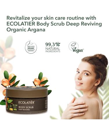Deep Reviving Organic Argan Oil Body Scrub - 99.3% Natural Exfoliating Scrub for Women & Men | Vegan Skin Exfoliator 8.5 Fl Oz - Buy Online on GoSupps.com