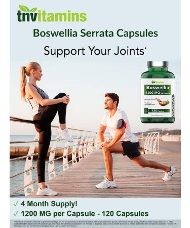 TNVitamins Boswellia Serrata Extract Capsules | 1200mg (120ct) | Joint Support Supplement with Ayurvedic Herb Indian Olibanum - Buy Online on GoSupps.com